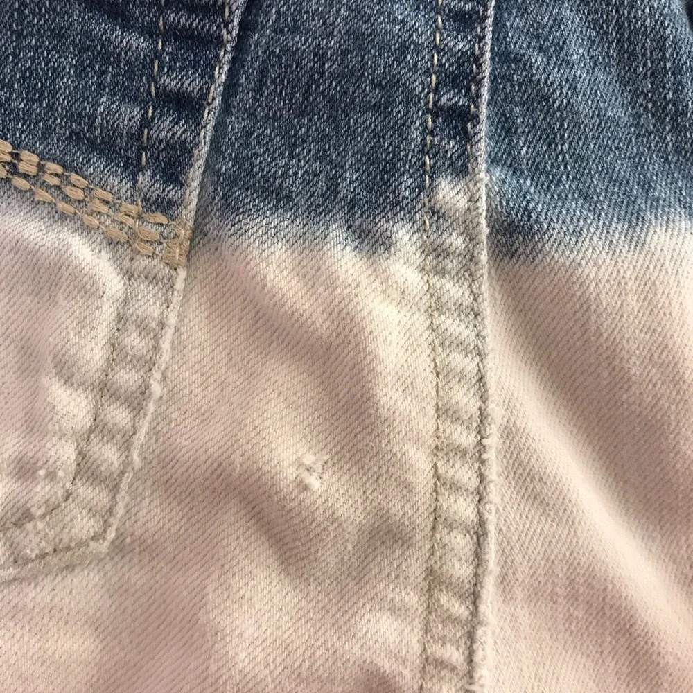Justice Girls White Pink & Blue Cutoff jean Shorts 16